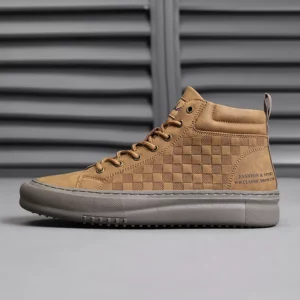 New High-Top Lace-Up Men's Shoes, Bubuk Fashionable Casual Sneakers, Versatile Men's Casual Sports Shoes, Everyday Casual Work Shoes, Outdoor Walking Shoes, Lace-Up Casual Men's Shoes - Image 7