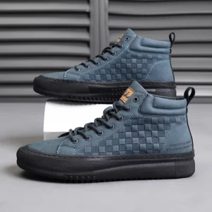 New High-Top Lace-Up Men's Shoes, Bubuk Fashionable Casual Sneakers, Versatile Men's Casual Sports Shoes, Everyday Casual Work Shoes, Outdoor Walking Shoes, Lace-Up Casual Men's Shoes - Image 6