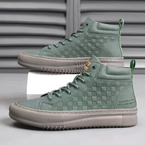 New High-Top Lace-Up Men's Shoes, Bubuk Fashionable Casual Sneakers, Versatile Men's Casual Sports Shoes, Everyday Casual Work Shoes, Outdoor Walking Shoes, Lace-Up Casual Men's Shoes - Image 5