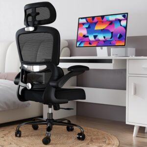 TRALT Office Chair Ergonomic Desk Chair, 330 LBS Home Mesh Office Desk Chairs with Wheels, Comfortable Gaming Chairs (Black) - Image 8