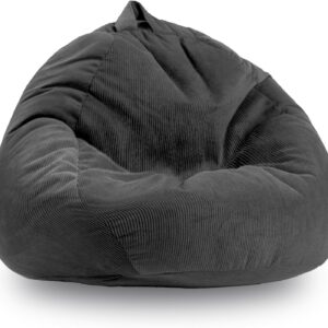 4FT Memory Foam Bean Bag Chairs for Adults Women Men Teen Sofa Comfoy Chair Large Beans Bags Sofa Dark Grey 4FT - Image 4