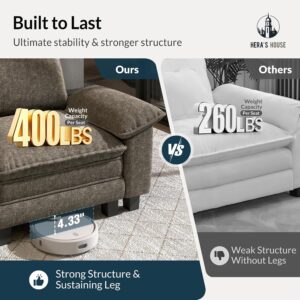 HERA'S HOUSE 158" Oversized Modular Sectional Sofa, Comfy U Shaped Couches for Living Room, Cloud Couch with Ottoman, 6-Seater Deep Seat Sofa with Throw Pillow, Chenille Ash - Image 8