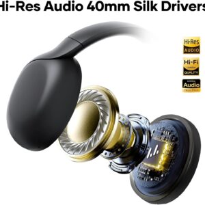 Linklike Active Noise Cancelling Headphones,180H ANC Playtime 50dB Over Ear Headphones Hi-Res Audio, Touch Control Foldable Bluetooth 5.3 Headset,Clear Calls,IPX5 Waterproof for Travel/Gym/Office - Image 8