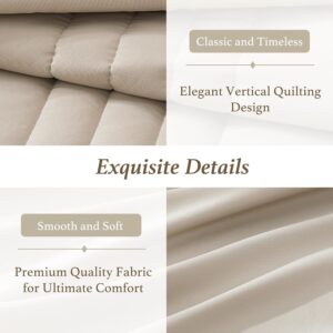 Monbix Queen Comforter Set - 7 Pieces Beige Bed in a Bag Queen Bedding Sets with Comforters, All Seasons Comforter Bed Set with Sheets, Pillowcases & Shams - Image 8