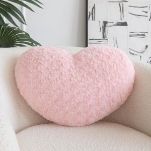 Heart Pillow, Soft Heart Shaped Pillow with Room Decorative Throw Pillows for Bed Couch Chair Sofa, Heart Shaped Cute Throw Pillow Cushion for Bedroom Living Room (Pink, Large 19.6" x 15.7") - Image 2