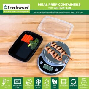 Freshware Meal Prep Containers [50 Pack] 1 Compartment Food Storage Containers with Lids, Bento Box, BPA Free, Stackable, Microwave/Dishwasher/Freezer Safe (16 oz) - Image 3