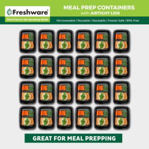 Freshware Meal Prep Containers [50 Pack] 1 Compartment Food Storage Containers with Lids, Bento Box, BPA Free, Stackable, Microwave/Dishwasher/Freezer Safe (16 oz) - Image 4