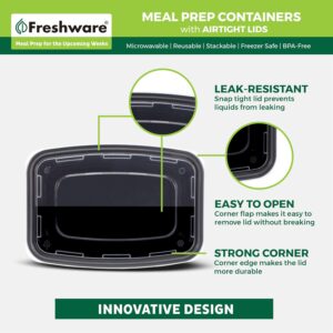 Freshware Meal Prep Containers [50 Pack] 1 Compartment Food Storage Containers with Lids, Bento Box, BPA Free, Stackable, Microwave/Dishwasher/Freezer Safe (16 oz) - Image 5