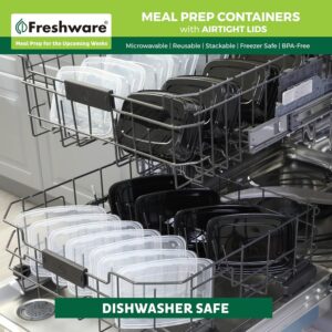 Freshware Meal Prep Containers [50 Pack] 1 Compartment Food Storage Containers with Lids, Bento Box, BPA Free, Stackable, Microwave/Dishwasher/Freezer Safe (16 oz) - Image 7
