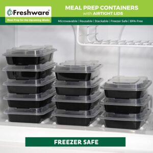 Freshware Meal Prep Containers [50 Pack] 1 Compartment Food Storage Containers with Lids, Bento Box, BPA Free, Stackable, Microwave/Dishwasher/Freezer Safe (16 oz) - Image 8