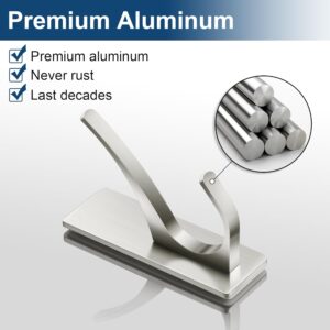 Self Adhesive Towel Hooks: Extra Strong 13LB, Stainless Hook for Hanging Loofah, Towels, Coat, Bath Robe Bathroom Shower, Brushed Nickel, 4 Pack - Image 5