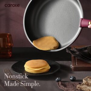 CAROTE 21pcs Pots and Pans Set, Nonstick Cookware Set Detachable Handle, Induction Kitchen Cookware Sets Non Stick with Removable Handle, RV Cookware Set, Gold and Purple - Image 2