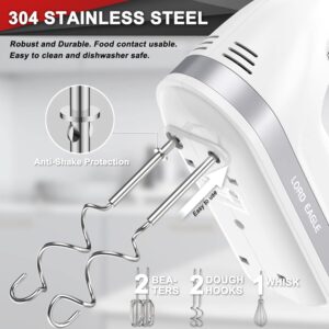 Lord Eagle Hand Mixer Electric Handheld 400W, 5-Speed Lightweight Kitchen Mixer with Storage Case, 5 Stainless Steel Attachments for Baking Cake Egg Cream Food Beater, Turbo+Eject Button - Image 5