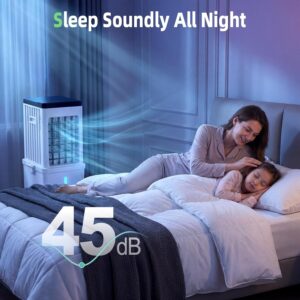 Portable Air Conditioners, Swamp Cooler with 4 Wind Modes, 3 Speeds, 3.5-Gallon Water Tank for Evaporative Air Cooler Long Cooling, 45 dB Windowless Air Conditioner 120° Oscillation 4 Ice Packs - Image 4