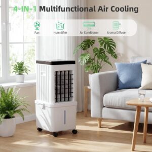 Portable Air Conditioners, Swamp Cooler with 4 Wind Modes, 3 Speeds, 3.5-Gallon Water Tank for Evaporative Air Cooler Long Cooling, 45 dB Windowless Air Conditioner 120° Oscillation 4 Ice Packs - Image 5