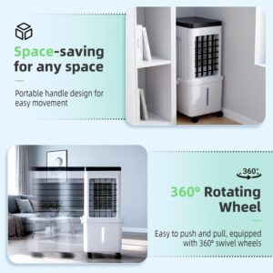 Portable Air Conditioners, Swamp Cooler with 4 Wind Modes, 3 Speeds, 3.5-Gallon Water Tank for Evaporative Air Cooler Long Cooling, 45 dB Windowless Air Conditioner 120° Oscillation 4 Ice Packs - Image 6