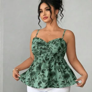 Elegant Floral Print Camisole Top, Women Summer Sleeveless Top for Beach Vacation Dating Shopping Daily Wear - Image 6