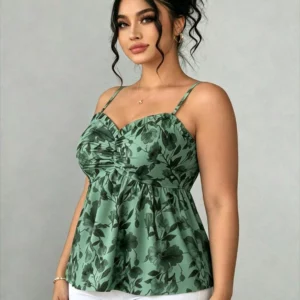 Elegant Floral Print Camisole Top, Women Summer Sleeveless Top for Beach Vacation Dating Shopping Daily Wear - Image 5