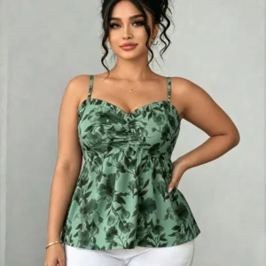Elegant Floral Print Camisole Top, Women Summer Sleeveless Top for Beach Vacation Dating Shopping Daily Wear - Image 3