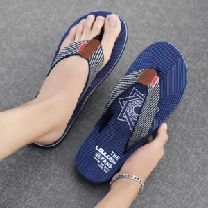 Men's Cotton Slippers Comfortable Breathable Home Footwear Soft Slip On Summer Sandals - Image 1