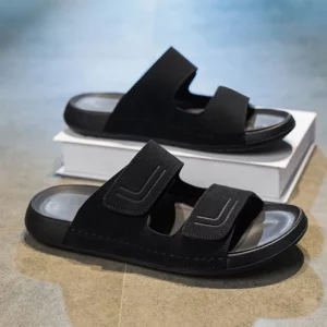 Men's casual slippers summer breathable lightweight soft sole outdoor beach walking shoes slip on slide comfort fashion slippers - Image 2