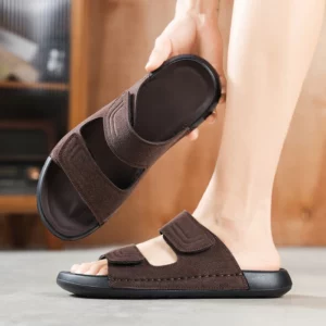 Men's casual slippers summer breathable lightweight soft sole outdoor beach walking shoes slip on slide comfort fashion slippers - Image 3