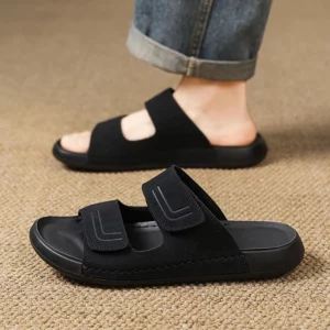 Men's casual slippers summer breathable lightweight soft sole outdoor beach walking shoes slip on slide comfort fashion slippers - Image 4