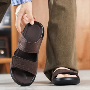 Men's casual slippers summer breathable lightweight soft sole outdoor beach walking shoes slip on slide comfort fashion slippers - Image 5