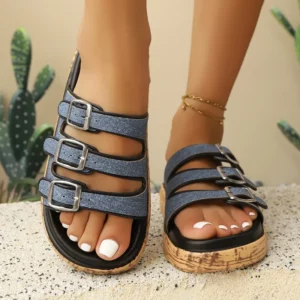 New Fashionable and Casual Open-toe Platform PU Womens Slippers 2026 Summer Comfortable Outdoor Walking Sandals By Mujer Zapatos - Image 4