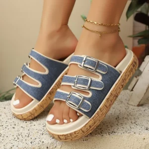 New Fashionable and Casual Open-toe Platform PU Womens Slippers 2026 Summer Comfortable Outdoor Walking Sandals By Mujer Zapatos - Image 5