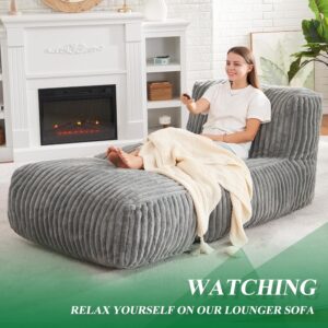 Hobestluk Big Bean Bag Chairs for Adults for Bedroom(Grey, Large) | Softness and Comfort,Easy to Maintain,For Office,guest rooms,Fireside,Armless loveseat,No Assembly Required,High Quality - Image 3