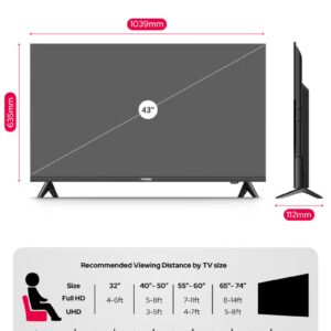 Impex 43 Inch Full HD Smart Android LED TV - 1920x1080 Screen Resolution Television, Latest Android Version, Frame Less Design, Quad Core Processor, Mirror Cast And E-Share, HDMI\USB\ Wi-Fi Input, Netflix, YouTube, Disney+, Apple TV+, Starz Play Arabia, Smart Energy Saving, 2 Year Warranty - Gloria 43 Smart Black Black - Image 3