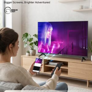 Impex 43 Inch Full HD Smart Android LED TV - 1920x1080 Screen Resolution Television, Latest Android Version, Frame Less Design, Quad Core Processor, Mirror Cast And E-Share, HDMI\USB\ Wi-Fi Input, Netflix, YouTube, Disney+, Apple TV+, Starz Play Arabia, Smart Energy Saving, 2 Year Warranty - Gloria 43 Smart Black Black - Image 8