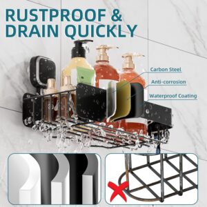 TAILI Shower Caddy Suction Cup Stainless Steel Rustproof Shower Shelves, No Drilling Wall Mounted Basket, Upgraded Removable Suction Cup Bathroom,Black 2pack - Image 2
