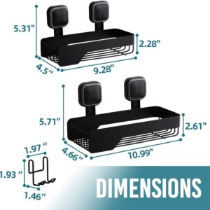 TAILI Shower Caddy Suction Cup Stainless Steel Rustproof Shower Shelves, No Drilling Wall Mounted Basket, Upgraded Removable Suction Cup Bathroom,Black 2pack - Image 9