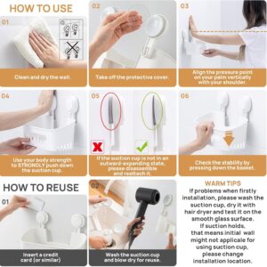 Shower Caddy Suction Cup Set Shower Organizer & Soap Holder & Toothbrush Holder, Bathroom Shelf Basket NO-Drilling, Removable Suction Storage Waterproof Bathroom Caddy, White - Image 3