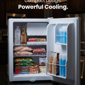 Geepas Mini Bar Fridge 60L, Defrost, Door Lock & Key, Low Noise, Compact Design, Powerful Compressor, Energy Saving, Fast Freezing, Adjustable Thermostat, White - Image 6