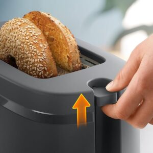 Philips Toaster - 650W, 6 Adjustable Browning Levels, 2 Slice Capacity, Automatic Shut-Off, Instant Stop Button, Removable Crumb Tray, Cord Storage, Charcoal Grey - HD2510/90 - Image 4