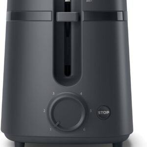 Philips Toaster - 650W, 6 Adjustable Browning Levels, 2 Slice Capacity, Automatic Shut-Off, Instant Stop Button, Removable Crumb Tray, Cord Storage, Charcoal Grey - HD2510/90 - Image 9