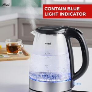 Electric Kettle 1.7 L - Rapid Boil & Quite Glass Kettle with 2000W Power - LED Indicator, Auto Shut Off & Boil-Dry Protection By Aliza - Image 3