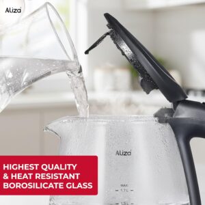 Electric Kettle 1.7 L - Rapid Boil & Quite Glass Kettle with 2000W Power - LED Indicator, Auto Shut Off & Boil-Dry Protection By Aliza - Image 4
