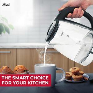 Electric Kettle 1.7 L - Rapid Boil & Quite Glass Kettle with 2000W Power - LED Indicator, Auto Shut Off & Boil-Dry Protection By Aliza - Image 9