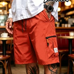 Summer Men's Quick Dry Cargo Shorts Loose Fit Elastic Waist Drawstring Multi Zipper Pockets Outdoor Fishing Hiking EU Size - Image 5