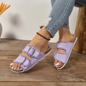 Comfor Retro Women Shoes Summer New Round Flat Shoes Fashion Versatile Women's Slippers Soft Sole Anti Slip Women's Flat Sandals - Image 7
