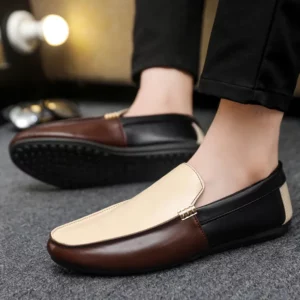 Fashion Leather Loafers For Men Flat Shoes Comfortable Men's Casual Shoes Breathable Lightweight Slip-on Shoes Man Lazy Shoes - Image 2
