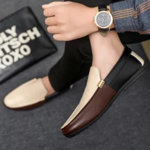 Fashion Leather Loafers For Men Flat Shoes Comfortable Men's Casual Shoes Breathable Lightweight Slip-on Shoes Man Lazy Shoes - Image 3
