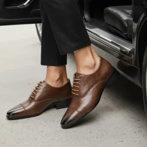 Social Male Shoe Comfortable Gentleman'S Stylish Business Men'S Dress Shoes Leather - Image 3