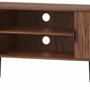 ChooChoo TV Stand for Living Room, Mid Century Modern TV Stand for 65 Inch TVs, Entertainment Center with Storage Cabinet and Open Shelves, TV Console Table Media Cabinet for Bedroom, Walnut - Image 9
