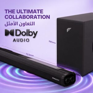 FASTER T2000W Theater Pro Sound Bar Speaker, 2.1CH Dolby 160W Audio, BT 5.0 | Home Theater Portable Speaker TV-ARC, PC, USB, AUX, OPT. Bluetooth Soundbar Dolby Audio Digital Plus Wireless Subwoofer - Image 2