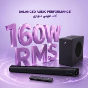FASTER T2000W Theater Pro Sound Bar Speaker, 2.1CH Dolby 160W Audio, BT 5.0 | Home Theater Portable Speaker TV-ARC, PC, USB, AUX, OPT. Bluetooth Soundbar Dolby Audio Digital Plus Wireless Subwoofer - Image 4